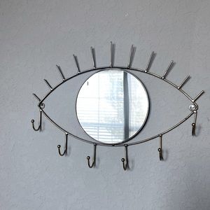 Gold Evil Eye Wall Mirror and Jewelry Holder